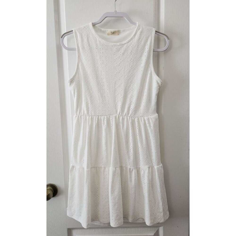Myth Women's Sleeveless Sweet Solid Summer White Dress Size L